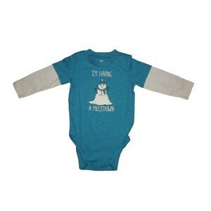 Toddler Boys OD I'm Having a Meltdown Snowman Christmas One-piece Shirt NWOT
